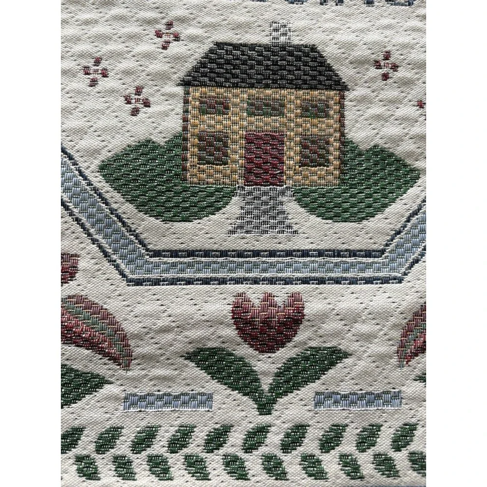 Vintage Country Woven Tapestry Door Hanging Wall Bannerette Good Neighbor